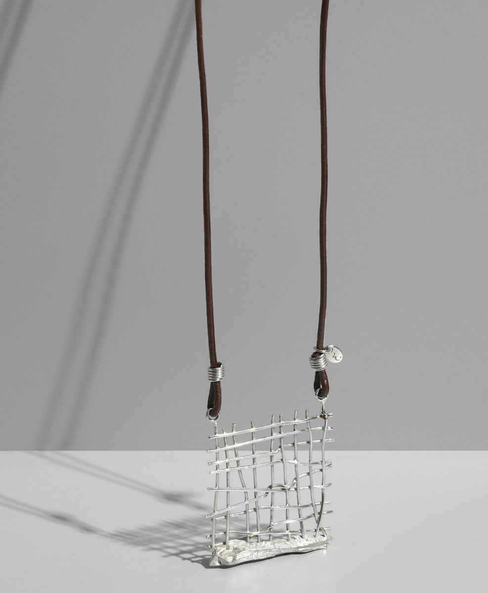 Collar Cuero Rejilla Grande