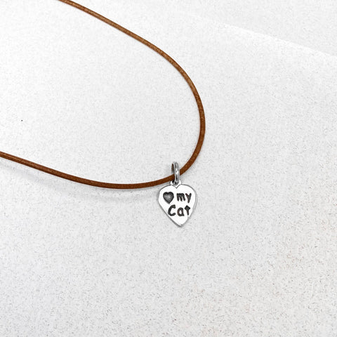 Collar Cuero Dije Gato