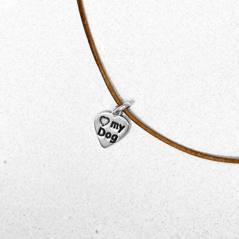 Collar Cuero Dije Perro