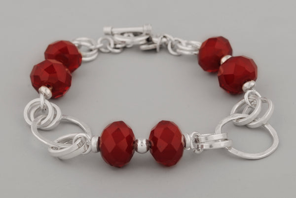 Pulsera Argollas Pk I Piedras Cornalina