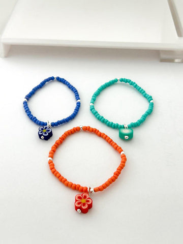 Pulsera Cristales Elástica Niña Dije Piedra