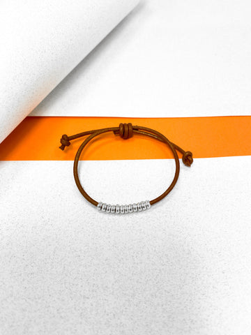 Pulsera Cuero Chaquiras Medianas
