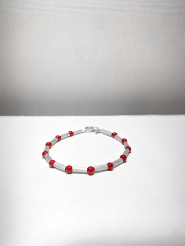Pulsera Tubitos Cortos Satinados Piedras