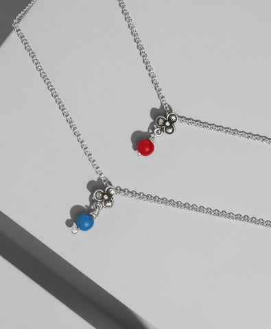 Collar Cadenita Trebolin Piedra