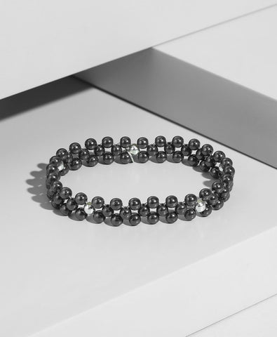 Pulsera Bolitas Tejida Piedritas