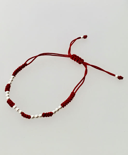 Pulsera Tejida Hilo Bolitas Usa II