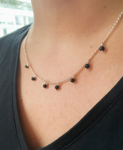 Collar Cadenita Bolitas Usa Piedra