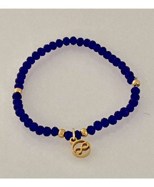 Pulsera Acero Cristales Dije