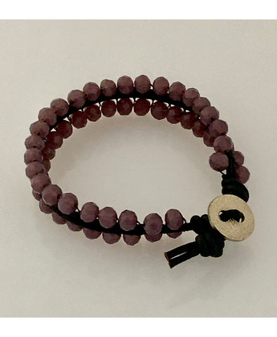 Pulsera Cristales Racimo Lila