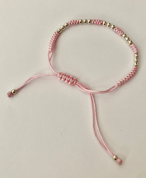 Pulsera Tejida Hilo Bolitas Usa II