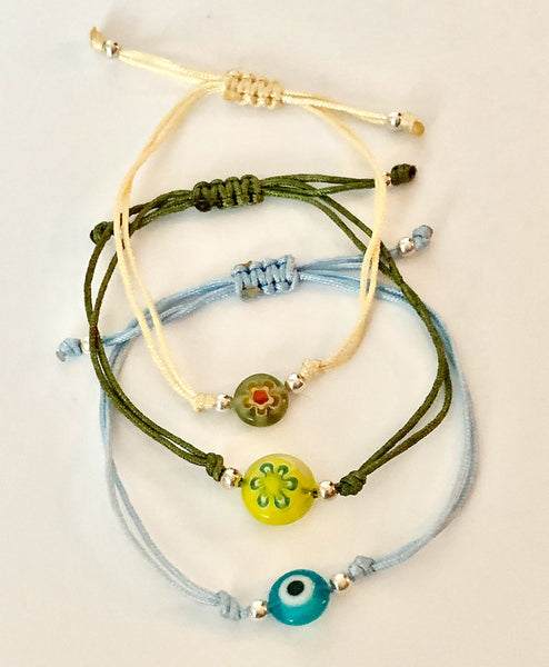 Pulsera Tejida Hilo Piedra