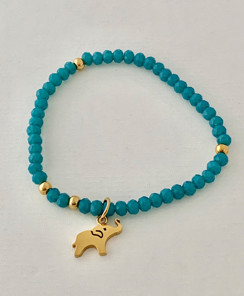 Pulsera Acero Cristales Dije