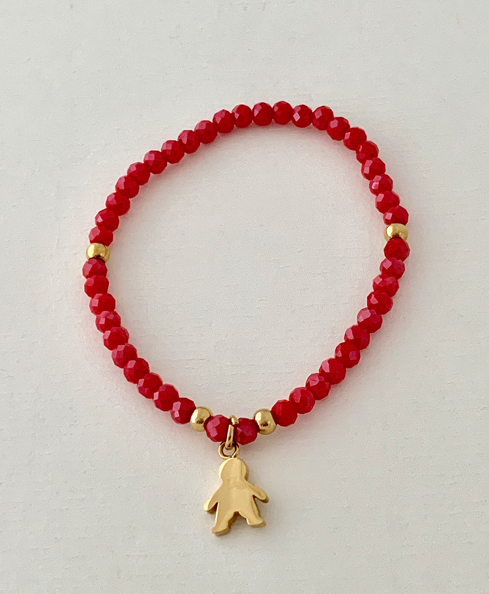 Pulsera Acero Cristales Dije