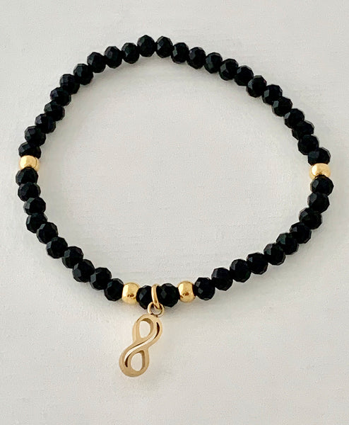 Pulsera Acero Cristales Dije