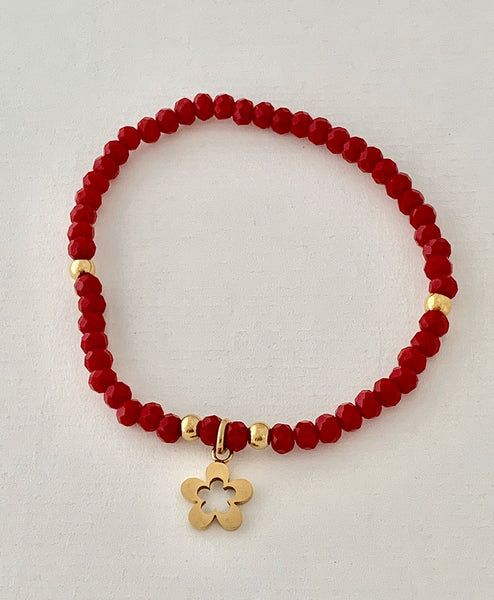 Pulsera Acero Cristales Dije