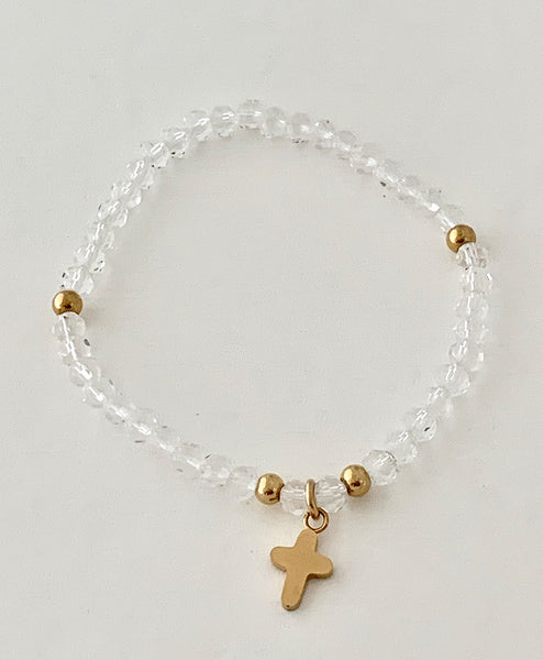 Pulsera Acero Cristales Dije