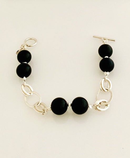 Pulsera Argollas Pk I Piedras Negras