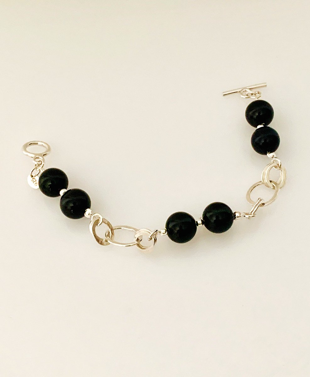 Pulsera Argollas Pk I Piedras Negras
