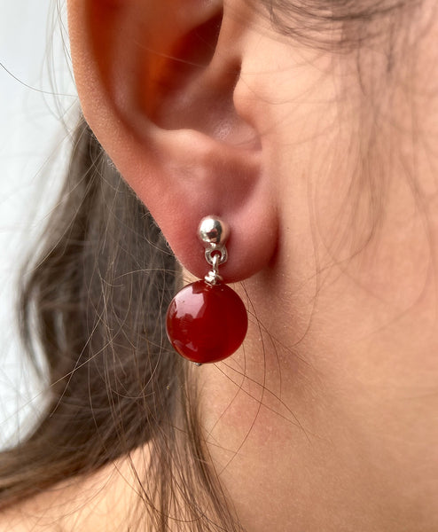 Arete Media Bola Chica Piedra