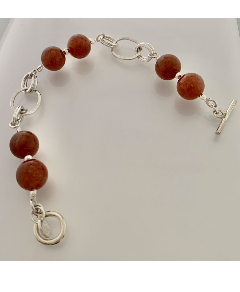Pulsera Argollas Pk I Piedras Cornalina