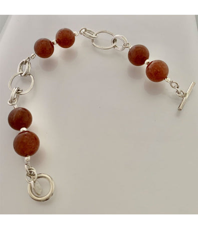 Pulsera Argollas Pk I Piedras Cornalina