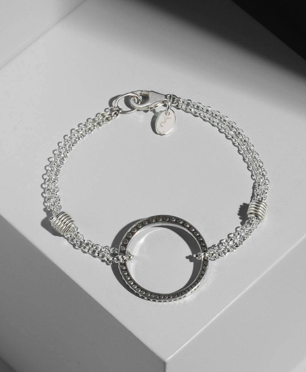 Pulsera Cadenita Circulo Punteado