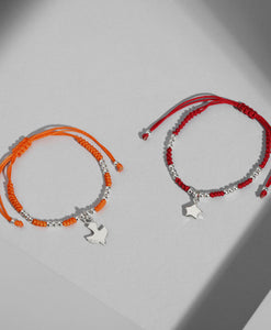 Pulsera Tejida Hilo Bolitas Usa II Dije
