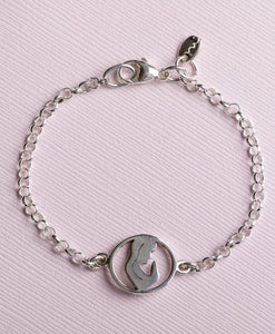 Pulsera Cadenita Circulo Virgen Perfil