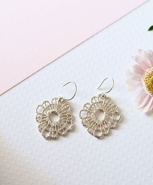 Arete Rombito Rayado Grande Colgante