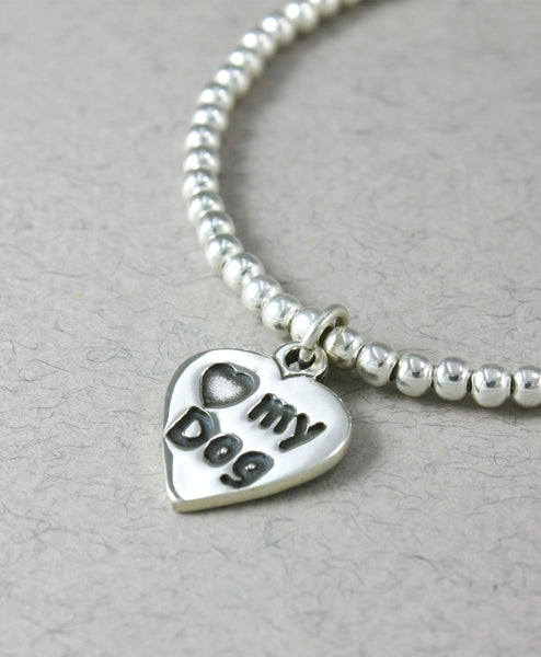 Pulsera Bolitas Broche Love My Dog