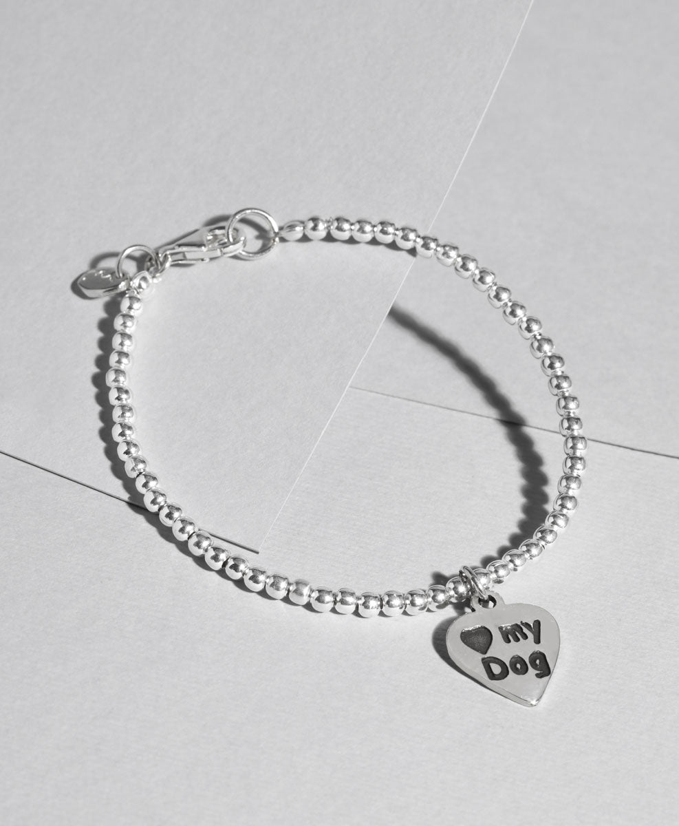 Pulsera Bolitas Broche Love My Dog